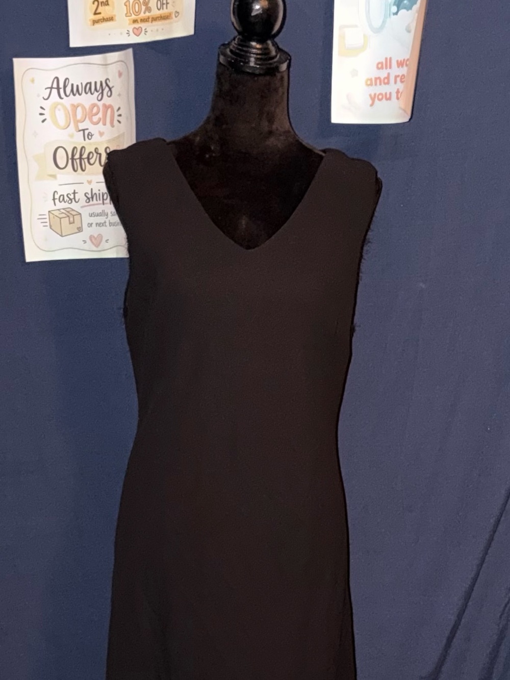 S.L. Fashions Black V-Neck Maxi Dress